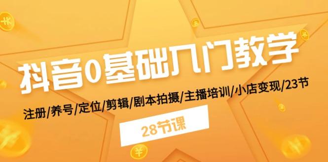 抖音0基础入门教学 注册/养号/定位/剪辑/剧本拍摄/主播培训/小店变现/28节-蚂蚁汇资源分享项目网