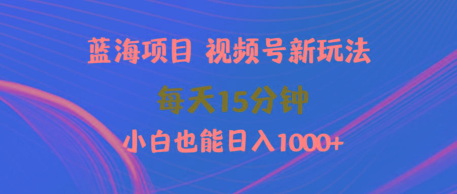 (9813期)蓝海项目视频号新玩法 每天15分钟 小白也能日入1000+-蚂蚁汇资源分享项目网