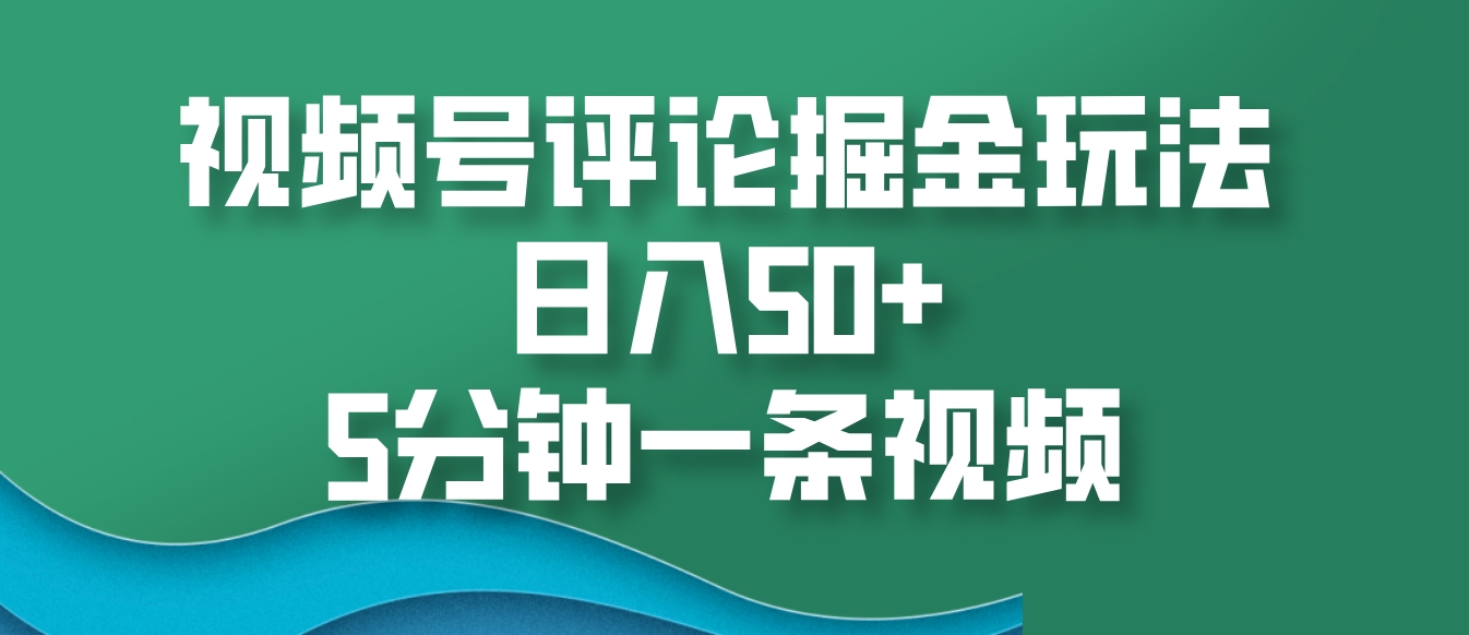 视频号评论掘金玩法，日入50+，5分钟一条视频-蚂蚁汇资源分享项目网