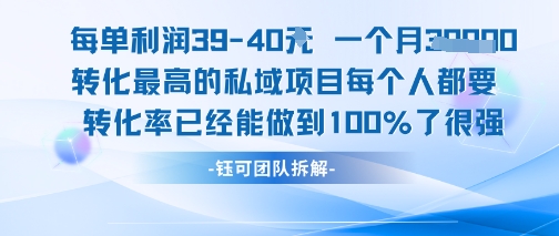 每单利润40一个月7k+转化最高的私域项目，每个人都要的产品转化率已经能做到100%-蚂蚁汇资源分享项目网