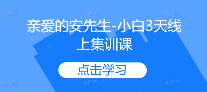亲爱的安先生-小白3天线上集训课-蚂蚁汇资源分享项目网
