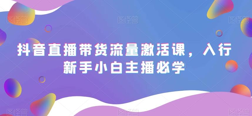 抖音直播带货流量激活课，入行新手小白主播必学-蚂蚁汇资源分享项目网