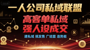一人公司私域联盟，高客单私域，强人设成交，建私域 搞发售 广结盟 造势能-蚂蚁汇资源分享项目网