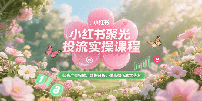 小红书聚光投流实操课程，聚光广告投放、数据分析、做高效低成本获客-蚂蚁汇资源分享项目网
