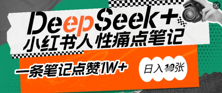 AI赋能小红书爆款秘籍：用DeepSeek轻松抓人性痛点，小白也能写出点赞破万的吸金笔记，日入多张-蚂蚁汇资源分享项目网