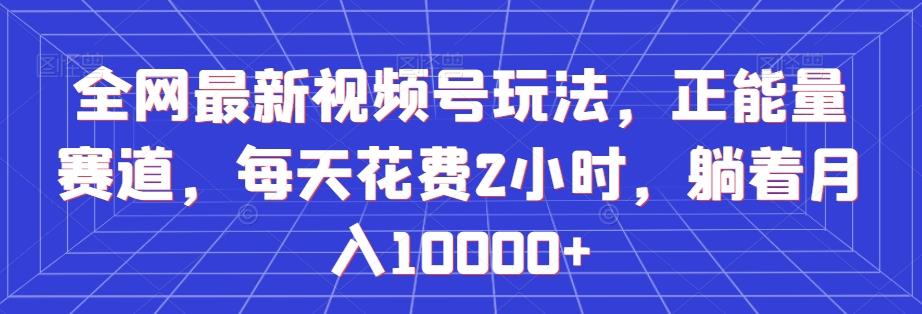 全网最新视频号玩法，正能量赛道，每天花费2小时，躺着月入10000+【揭秘】-蚂蚁汇资源分享项目网
