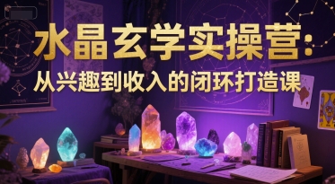 水晶玄学实操营：从兴趣到收入的闭环打造课-蚂蚁汇资源分享项目网