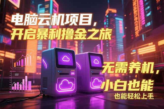 电脑云机项目 暴力撸金玩法，不需要养机 配置没有要求 单机100个窗口一…-蚂蚁汇资源分享项目网