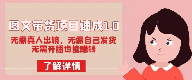 图文带货项目速成1.0：无需真人出镜，无需自己发货，无需开播也能赚钱！-蚂蚁汇资源分享项目网