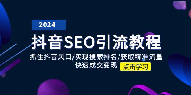 抖音 SEO引流教程：抓住抖音风口/实现搜索排名/获取精准流量/快速成交变现-蚂蚁汇资源分享项目网