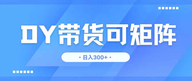DY带货，日入300＋矩阵无上限-蚂蚁汇资源分享项目网