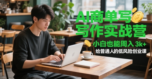 AI商单写作实战营，小白也能周入3k+，给普通人的低风险创业课-蚂蚁汇资源分享项目网