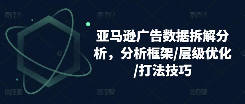 亚马逊广告数据拆解分析，分析框架/层级优化/打法技巧-蚂蚁汇资源分享项目网