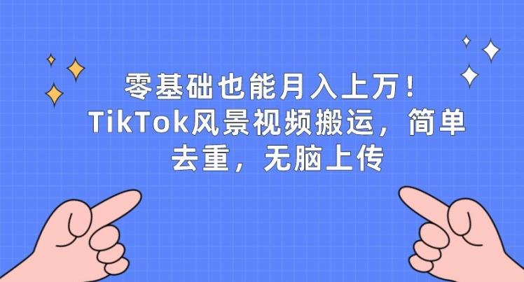 零基础也能月入上w，TikTok风景视频搬运，简单去重，无脑上传【揭秘】-蚂蚁汇资源分享项目网