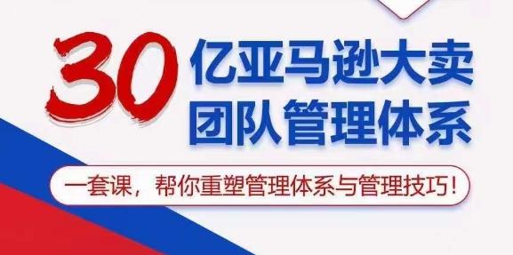 30亿亚马逊大卖团队管理体系，一套课，帮你重塑管理体系与管理技巧-蚂蚁汇资源分享项目网