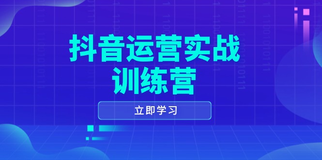抖音运营实战训练营，0-1打造短视频爆款，涵盖拍摄剪辑、运营推广等全过程-蚂蚁汇资源分享项目网