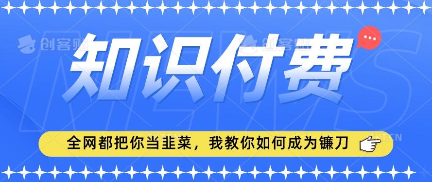 2024最新知识付费项目，小白也能轻松入局，全网都在教你做项目，我教你做镰刀【揭秘】-蚂蚁汇资源分享项目网