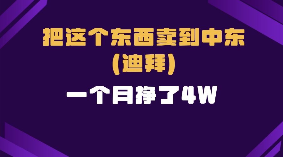 跨境电商一个人在家把货卖到迪拜，暴力项目拆解-蚂蚁汇资源分享项目网