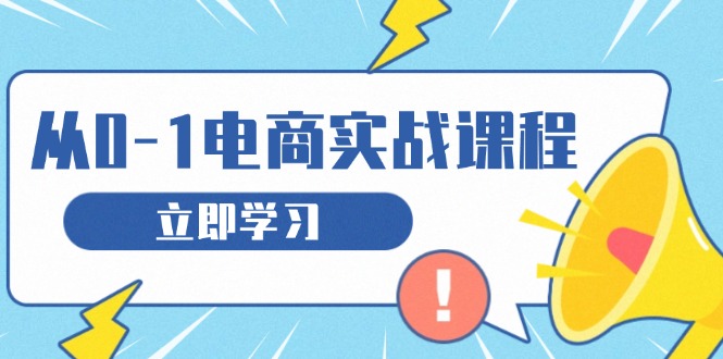 从零做电商实战课程，教你如何获取访客、选品布局，搭建基础运营团队-蚂蚁汇资源分享项目网