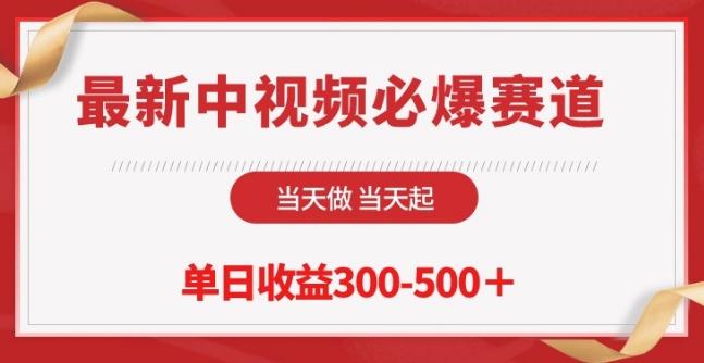 最新中视频必爆赛道，当天做当天起，单日收益300-500+【揭秘】-蚂蚁汇资源分享项目网