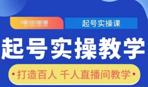 起号实操教学，打造百人千人直播间教学-蚂蚁汇资源分享项目网