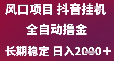 风口项目，六月最新玩法抖音无人挂G，全自动撸金，长期稳定 日入2k+【揭秘】-蚂蚁汇资源分享项目网