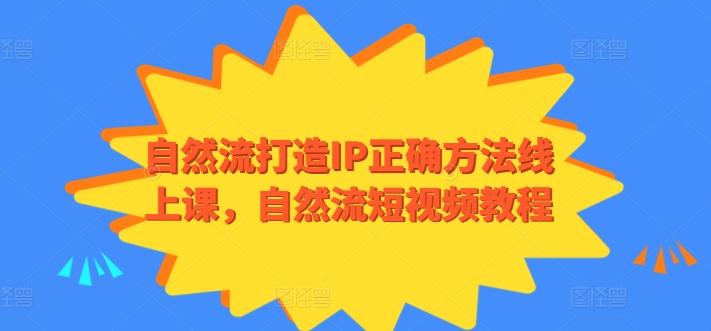 自然流打造IP正确方法线上课，自然流短视频教程-蚂蚁汇资源分享项目网