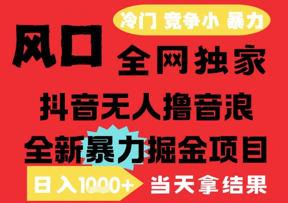 25年6月高爆抖音无人直播最新撸音浪掘金项目，解放双手小白可做，无脑日入1k+，门槛低【揭秘】-蚂蚁汇资源分享项目网