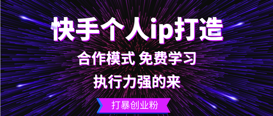 快手个人ip打造：执行力强的来 打暴创业粉-蚂蚁汇资源分享项目网