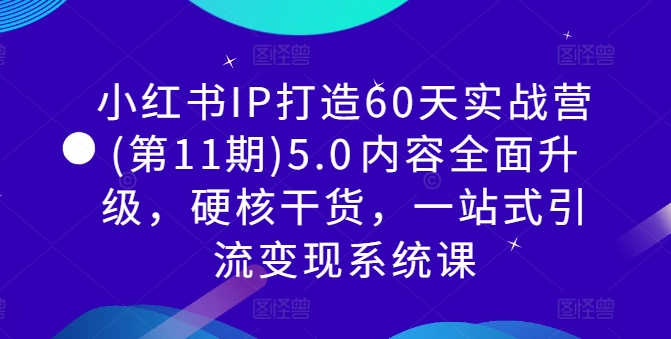 小红书IP打造60天实战营(第11期)5.0​内容全面升级，硬核干货，一站式引流变现系统课-蚂蚁汇资源分享项目网