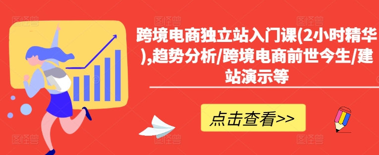 跨境电商独立站入门课(2小时精华),趋势分析/跨境电商前世今生/建站演示等-蚂蚁汇资源分享项目网
