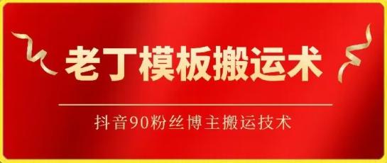 老丁模板搬运术：抖音90万粉丝博主搬运技术【揭秘】-蚂蚁汇资源分享项目网