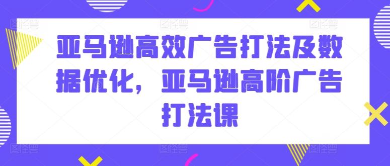 亚马逊高效广告打法及数据优化，亚马逊高阶广告打法课-蚂蚁汇资源分享项目网