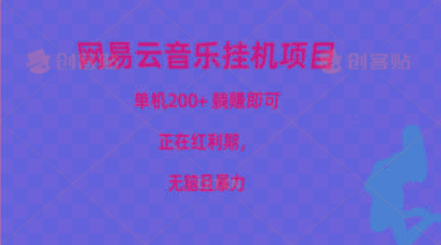 网易云音乐挂机项目，单机200+，躺赚即可，正在红利期，无脑且暴力-蚂蚁汇资源分享项目网