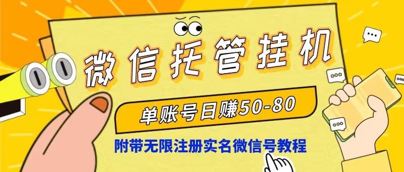 微信托管挂机，单号日赚50-80，项目操作简单(附无限注册实名微信号教程-蚂蚁汇资源分享项目网