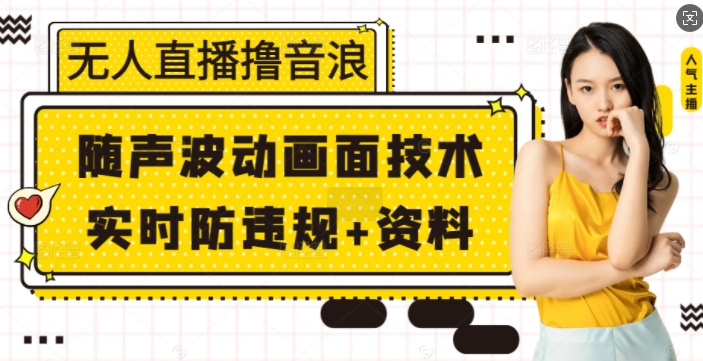 无人直播撸音浪+随声波动画面技术+实时防违规+资料【揭秘】-蚂蚁汇资源分享项目网