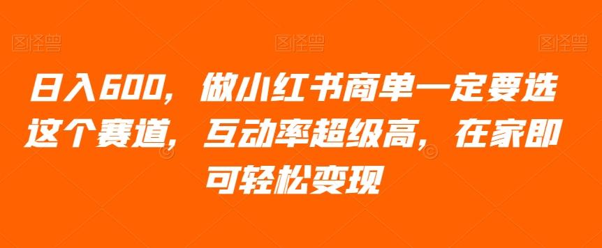日入600，做小红书商单一定要选这个赛道，互动率超级高，在家即可轻松变现-蚂蚁汇资源分享项目网
