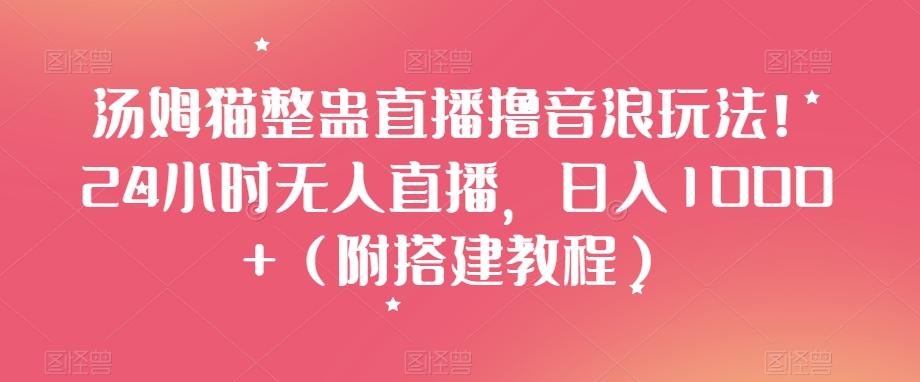 汤姆猫整蛊直播撸音浪玩法！24小时无人直播，日入1000+（附搭建教程）【揭秘】-蚂蚁汇资源分享项目网