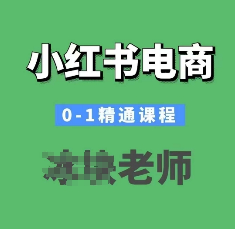 小红书电商0-1精通课程，小红书开店必学课程-蚂蚁汇资源分享项目网