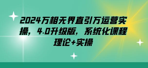 2024万相无界直引万运营实操，4.0升级版，系统化课程 理论+实操-蚂蚁汇资源分享项目网