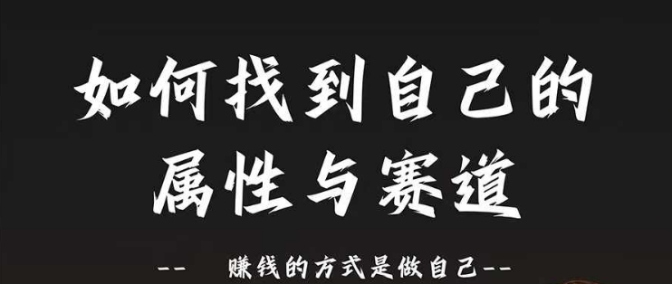 赛道和属性2.0：如何找到自己的属性与赛道，赚钱的方式是做自己-蚂蚁汇资源分享项目网