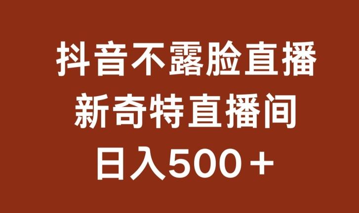 不露脸挂机直播，新奇特直播间，日入500+【揭秘】-蚂蚁汇资源分享项目网