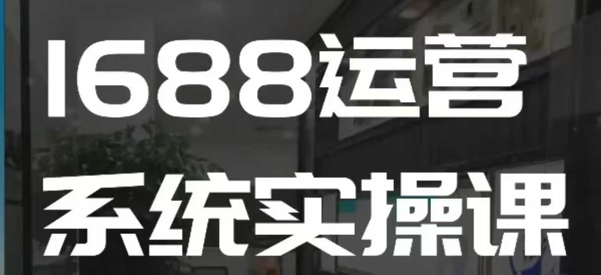 1688高阶运营系统实操课，快速掌握1688店铺运营的核心玩法-蚂蚁汇资源分享项目网