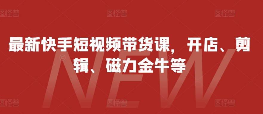 最新快手短视频带货课，开店、剪辑、磁力金牛等-蚂蚁汇资源分享项目网