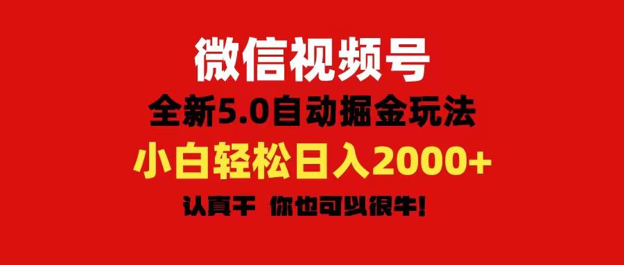 微信视频号变现，5.0全新自动掘金玩法，日入利润2000+有手就行-蚂蚁汇资源分享项目网
