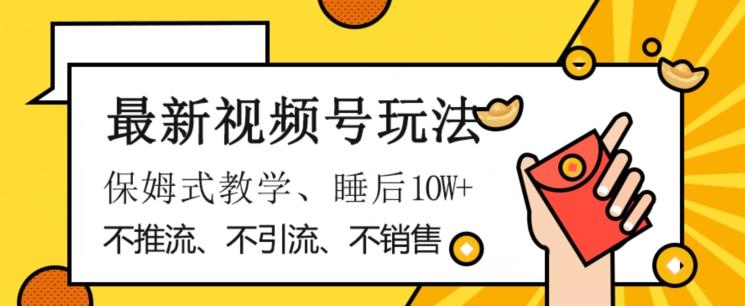 最新视频号玩法，不销售、不引流、不推广，躺着月入1W+，保姆式教学，小白轻松上手【揭秘】-蚂蚁汇资源分享项目网