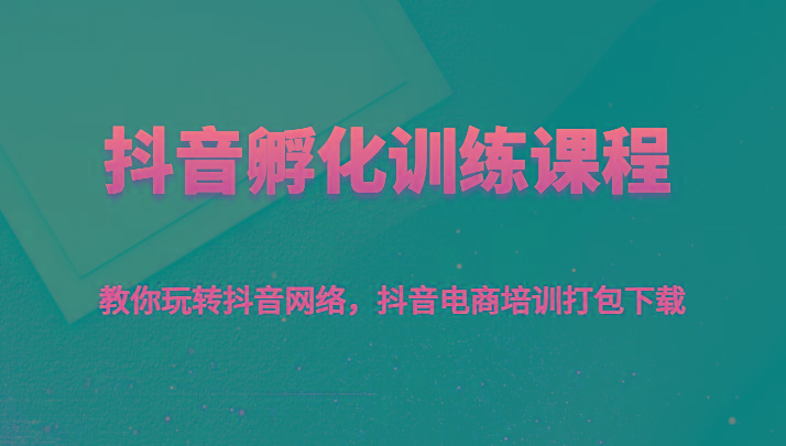 抖音孵化训练课程-教你玩转抖音网络，抖音电商培训打包下载-蚂蚁汇资源分享项目网