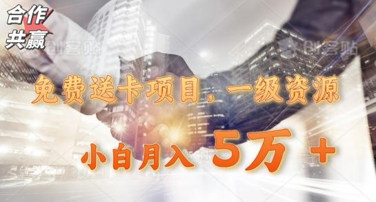 免费送卡项目，一级资源，小白月入5万+-蚂蚁汇资源分享项目网