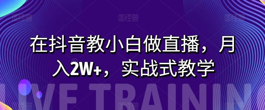 在抖音教小白做直播，月入2W+，实战式教学【揭秘】-蚂蚁汇资源分享项目网