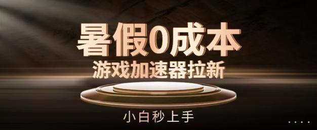 暑假0成本游戏加速器拉新，小白秒上手，无需投资【揭秘】-蚂蚁汇资源分享项目网